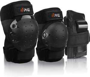 PHZ. Knee Pads Kids/Youth/Adult Protective Gear Set Elbow Pads